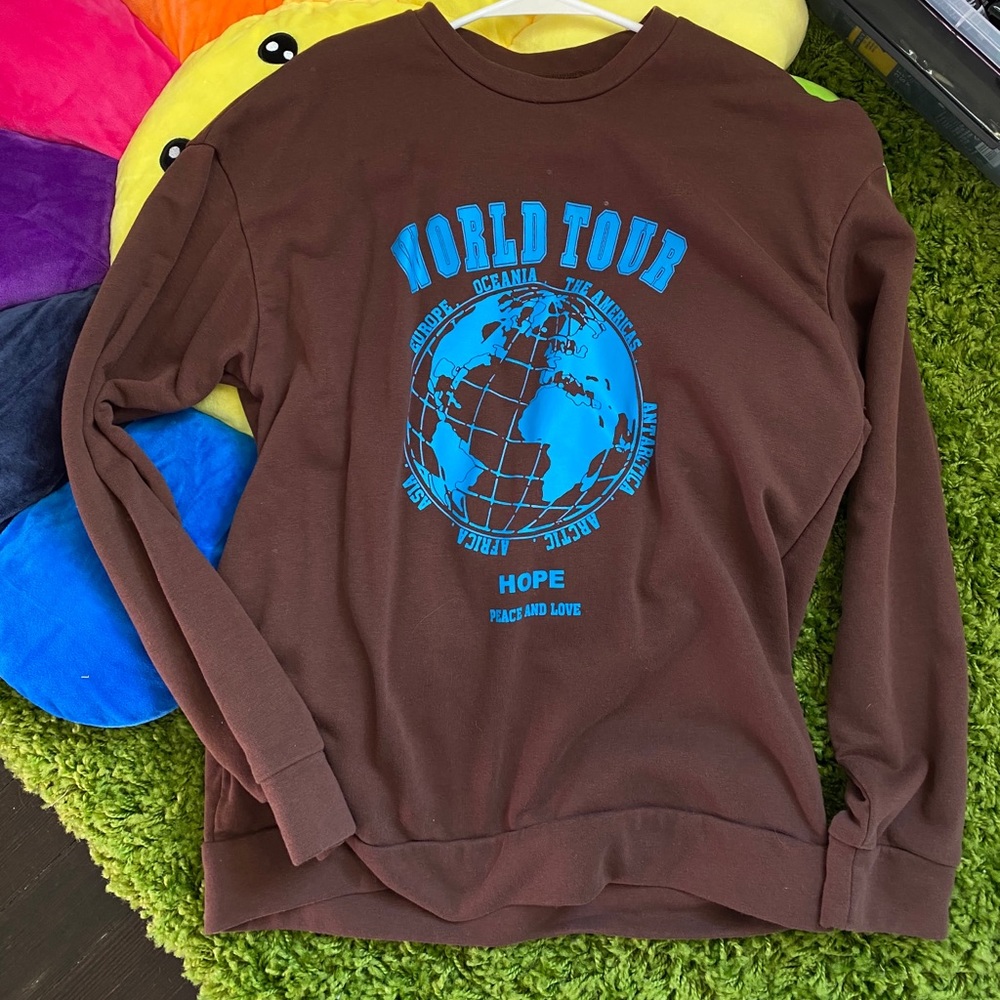 Super Sick Brown & Blue Crew Neck